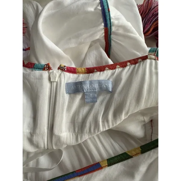 Antonio Melani Keri Tiered Dress White Cotton Rainbow Trim Size 8 Women’s - Image 15