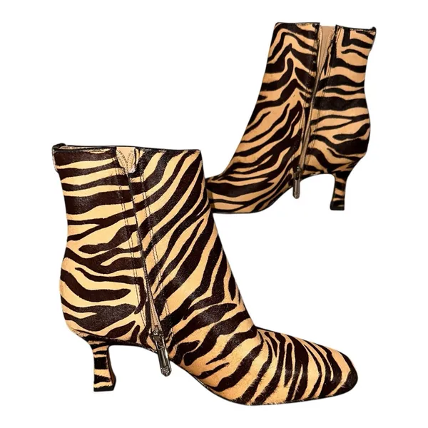 Sam Edelman Lizzo Tiger Print Martini Heel Boot Calf‎ Hair Women's Size 5 NWOB - Image 5