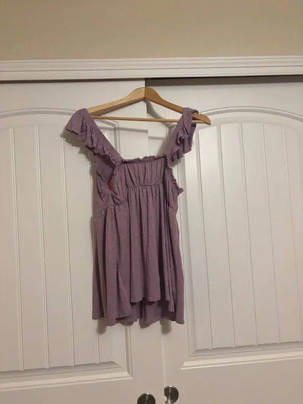Torrid Super Soft Knits Ruffled Tank Top Torrid Size 00 US Size Medium Purple - Image 3