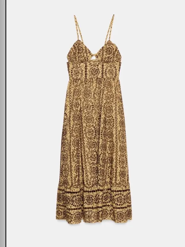 Zara embroidery eyelet cut out maxi dress - Image 6