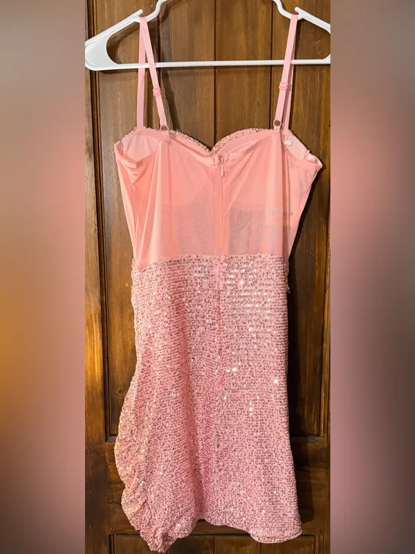 Olivia M Pink Sequin Bustier Mini Dress - Image 4