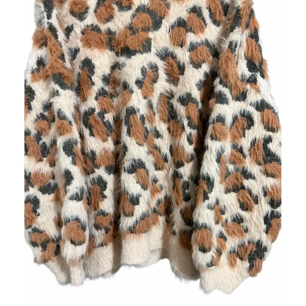 Nectar Clothing Fuzzy‎ Leopard Print Sweater Women's Size Medium - Image 5