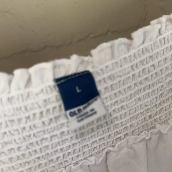 Old Navy White Sleeveless Sundress with Square Neck smocked Large NEW - Image 4