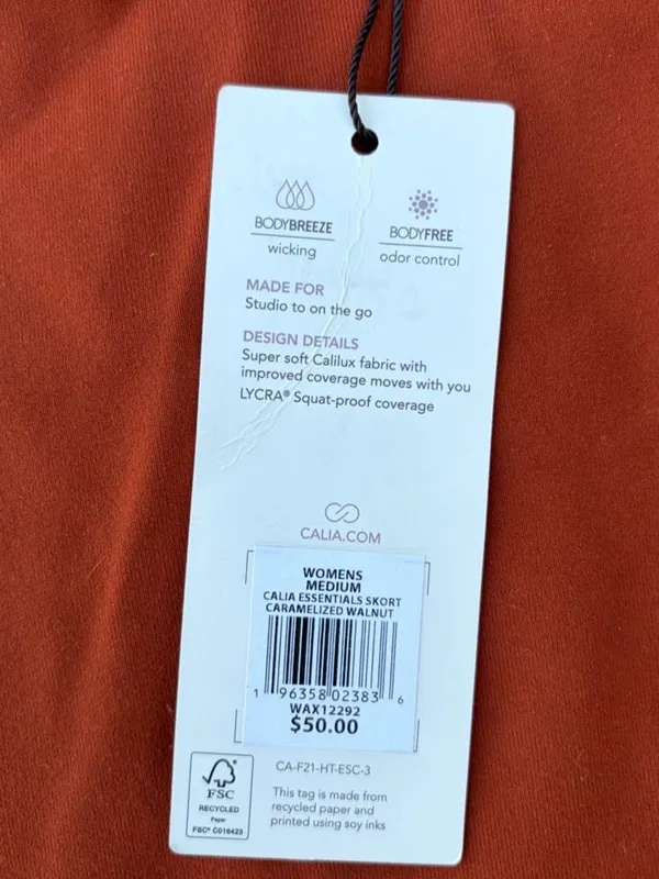 NWT calla rust mini tennis athletic skirt with built in shorts sz M #sporty #pickleball - Image 5