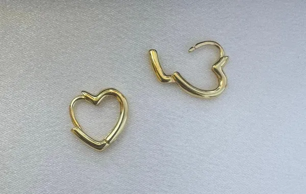 Love Heart Stud Earrings for Women Gold - Image 3