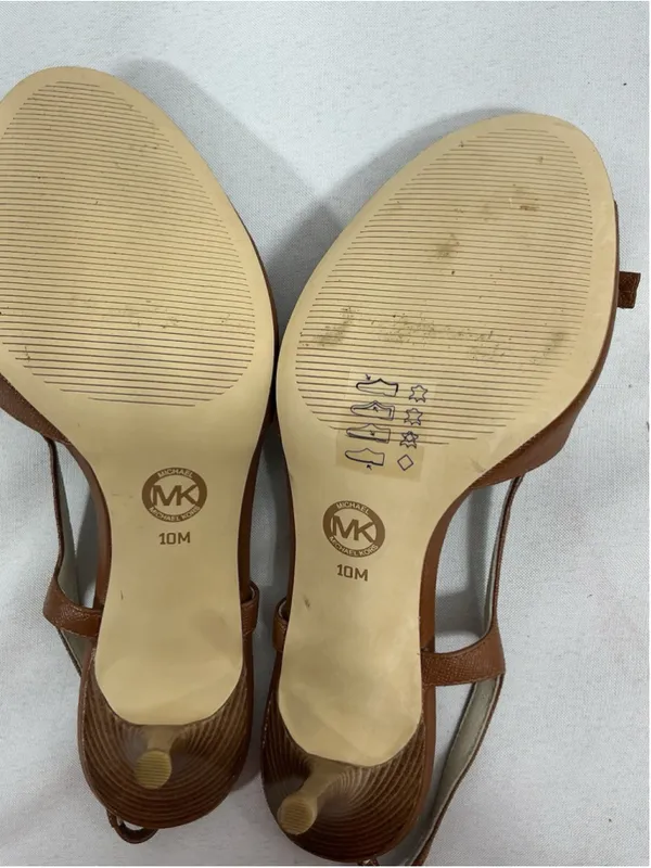 Womans Excellent Condition Michael Kors Sling Back Stiletto Heels 10 M Brown - Image 6