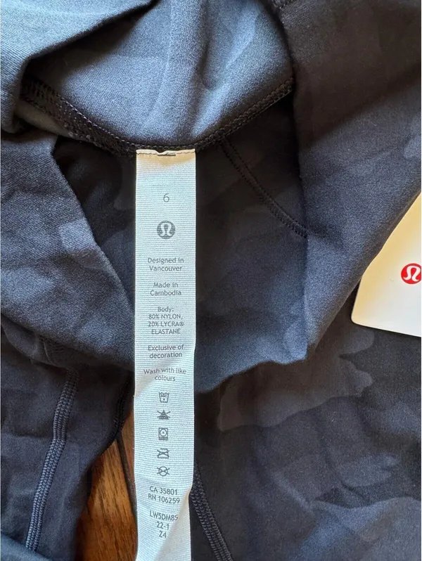 Lululemon Align High Rise 28” Heritage Camo Black H3DC Size 6 NWT - Image 6