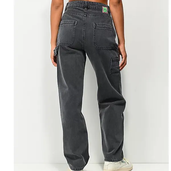 Empyre Tori 90s Size 4 Black Wash Carpenter Skate Jeans Baggy Denim - Image 5