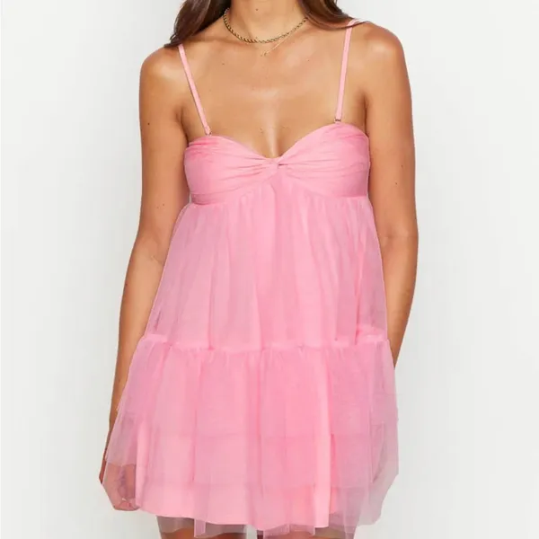 Beginning Boutique Pink Strapless‎ Tulle Mini Dress Size 2 Party Cocktail - Image 14