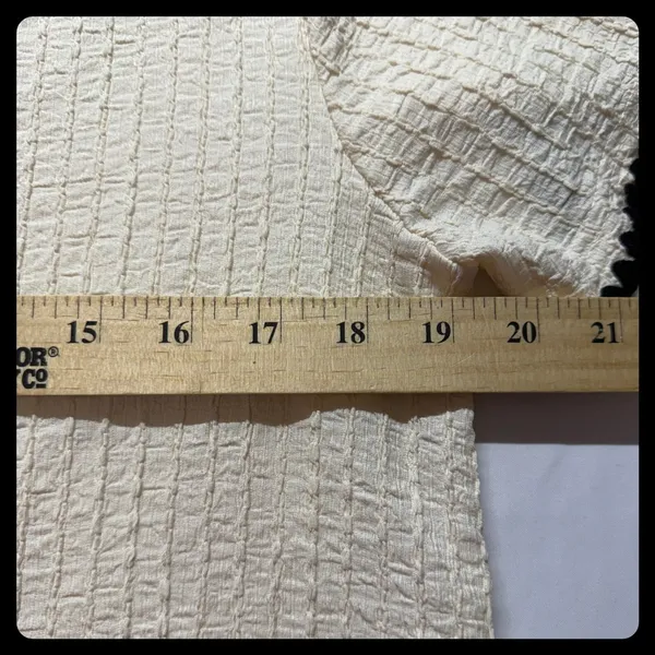 Unbranded Pajama Set Medium Cream‎ Black Trim Seersucker Loungewear - Image 3