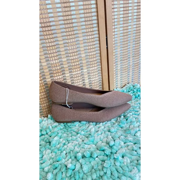 Old Navy Pointy Toe knit Cocoa Fawn cushioned ballerina flats shoes sz 6 - Image 2