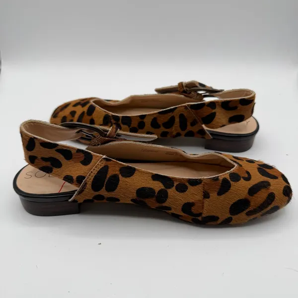 Sole Society Topanga Leopard Calf Hair Slingback Flats Buckle Women’s 5.5 - Image 5