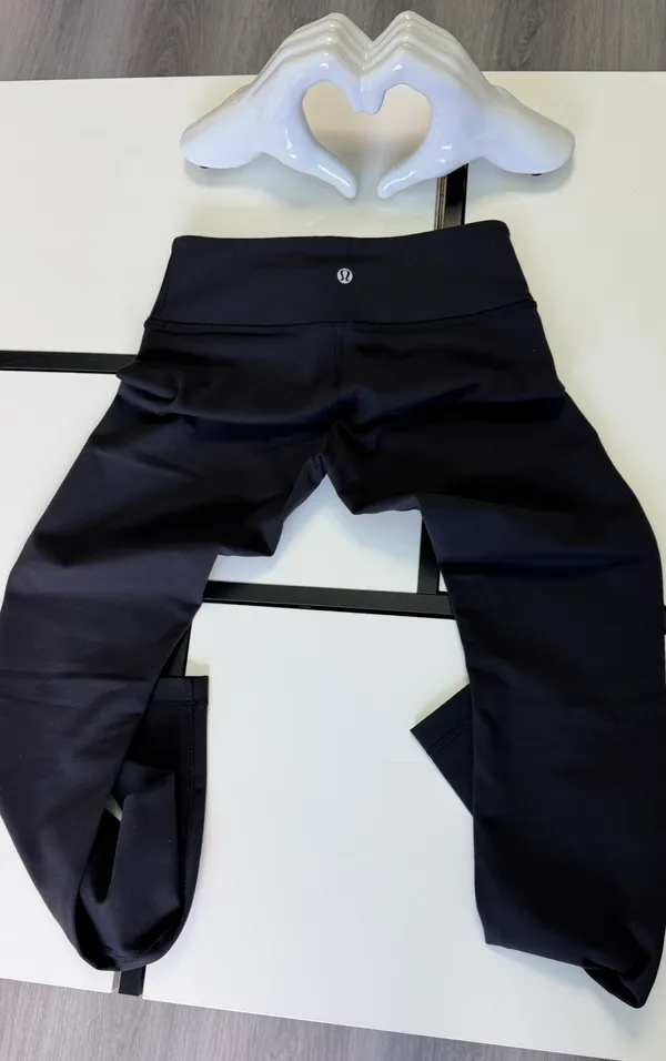 Lululemon Wunder Under Leggings Size 4 Black Custom MoPub Logo Full Length - Image 4