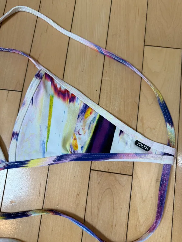 JOLYN Bikini Top Swimsuit Swim Watercolor Print Size Small - Image 2