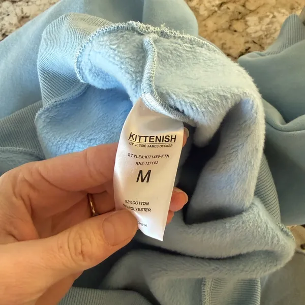 Kittenish In My Happy Girl Era Crewneck Sweatshirt Blue Medium - Image 7