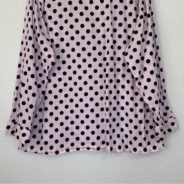 Victoria’s Secret Pink Black Polka Dot Button Down Pajama Top - Image 8