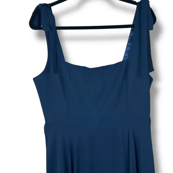 NEW Lulus Love Me Forever Navy Blue Tie-Strap Square Neck A-Line Maxi Dress XL - Image 6