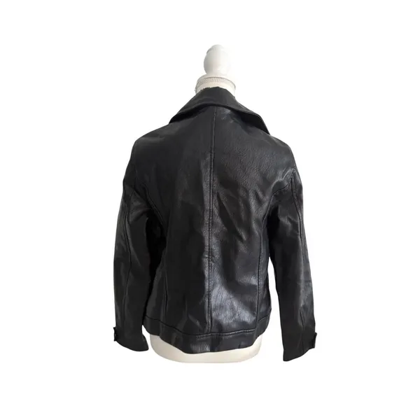 OLD NAVY Vegan Leather Black Jacket Size Medium - Image 2