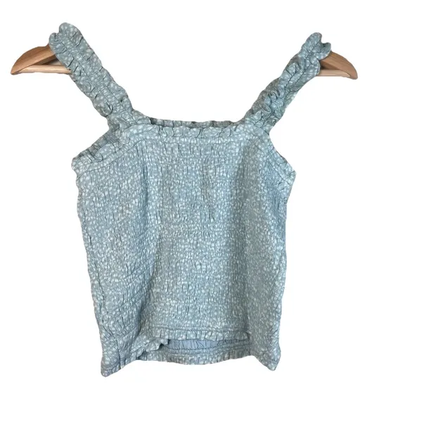Abercrombie‎ Fitch Top Womens XS Blue Polka Dot Crop Tank Y2K Vintage Baby Blue - Image 2