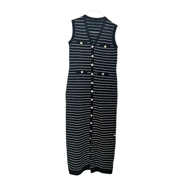 Commense Striped Metal Button Long Sweater Dress Medium Sold Out online - Image 5