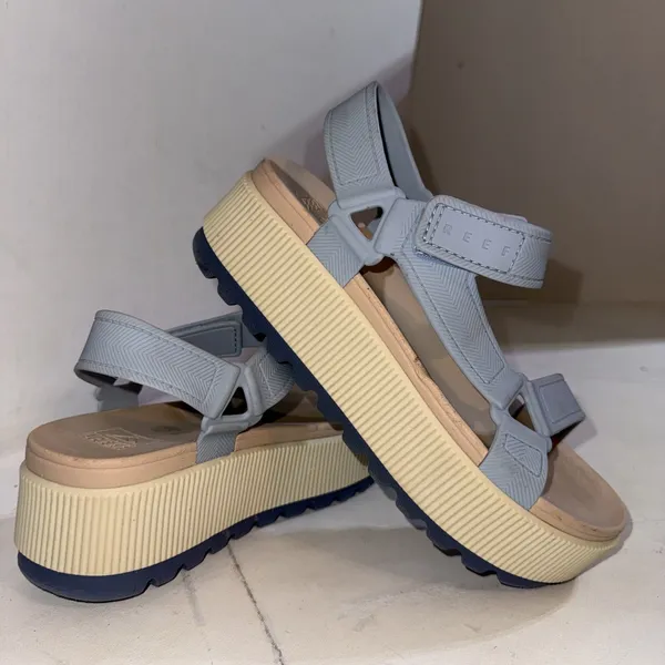 Reef Water Vista Higher Platform Sling Back Periwinkle Tan Sandals Womens Size 7 - Image 16