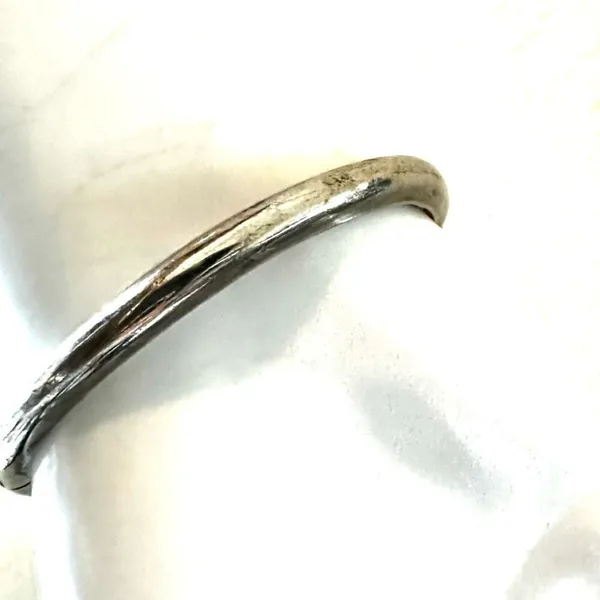 Silver tone hinged rhinestone bangle bracelet - Image 5