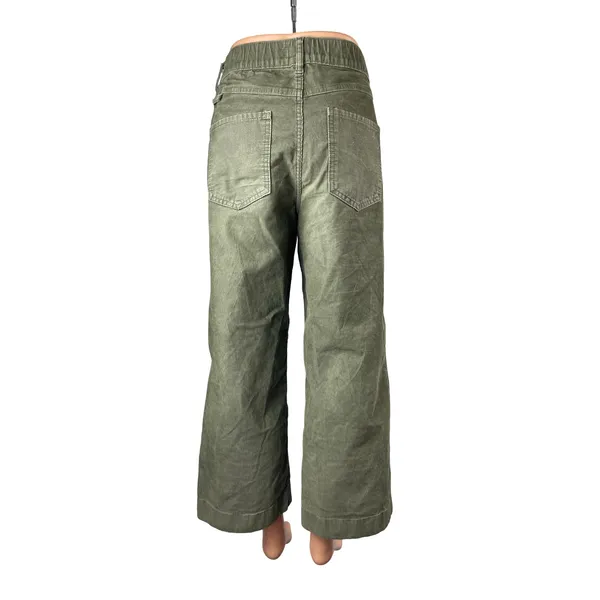 Upwest Women's Green Corduroy High Rise Wide Leg Baggy Trousers Pants Size S - Image 4