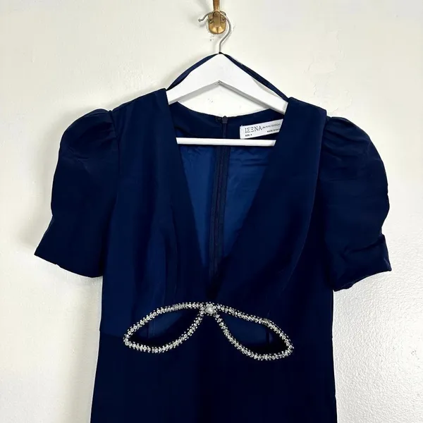 MAC DUGGAL Cutout Column Gown in Navy Size US 4 - Image 4