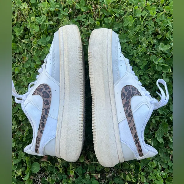 Nike Women's Court Vision Alta 'White/Leopard' Print Platform Sneakers Size 7.5 - Image 8