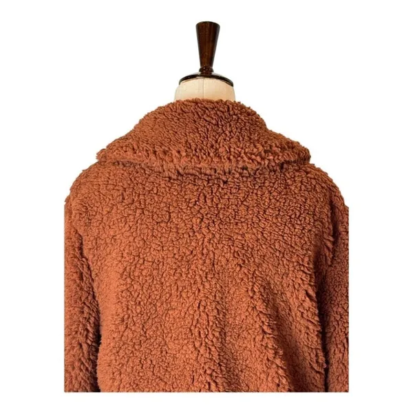 BB Dakota Coat Women Small Brown Sherpa Fuzzy Teddy As‎ She Goes Jacket NWOT - Image 6