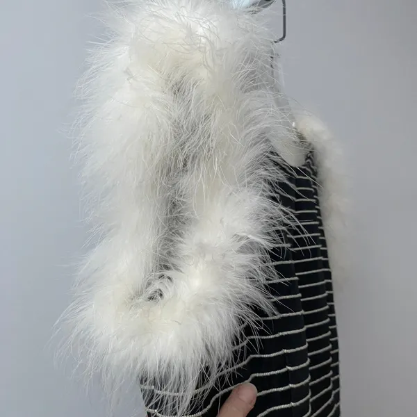 Victor‎ Costa MobWife Quirky Dainty Victorian Dress 12 Black Striped Party - Image 4