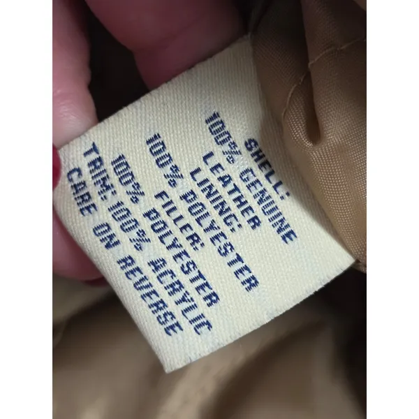 NEW YORK CLASSICS Tan Plush Lined Hood Genuine Suede Leather Coat Jacket Large - Image 4