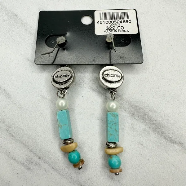 Chico's Jeniece Faux Turquoise Dangle Earrings ✨ - Image 6