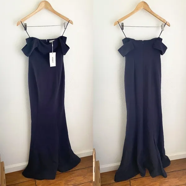 Likely Bartolli Off-Shoulder Mermaid Gown Navy Size‎ 2 NWT - Image 3