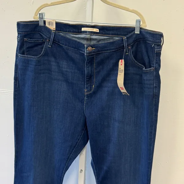 NWT Levi's 724 High Rise Straight Jeans Womens 24W M Dark Wash Sculpt Hypersoft - Image 3