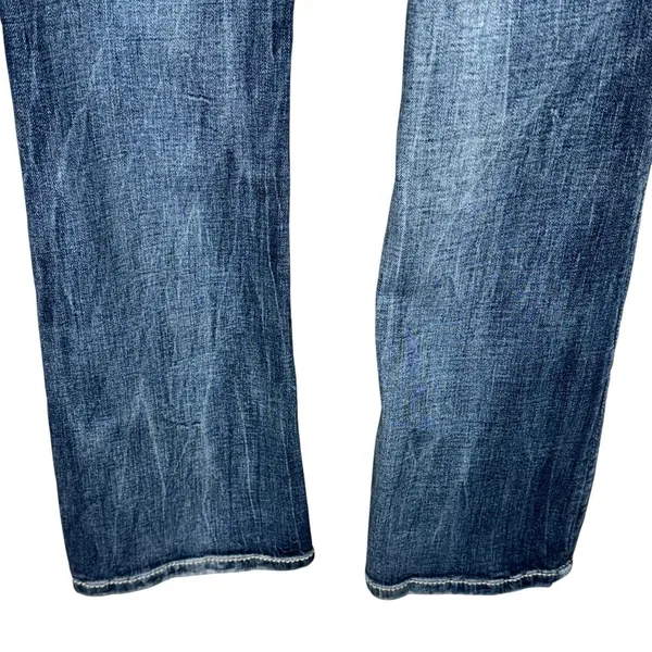 Miss Me SZ 26 Mid-Rise Boot Jeans Distressed Whiskered Stretch Zip-Fly Pockets - Image 7