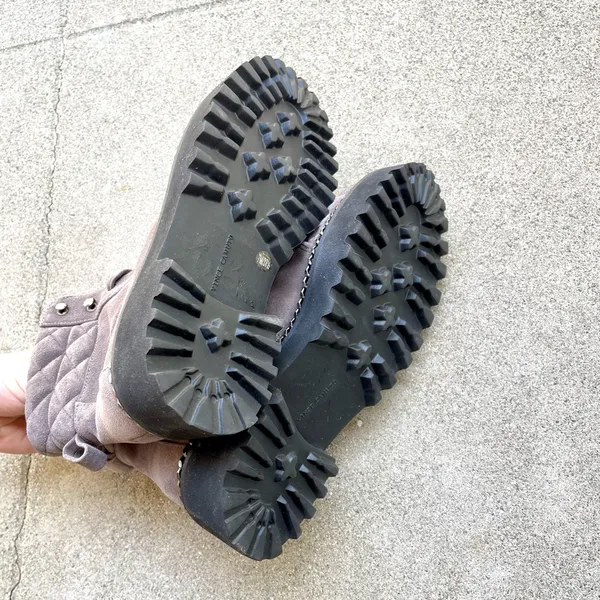Vince‎ Camuto Merindil Combat Boot Gray Leather Suede Size 7 - Image 7