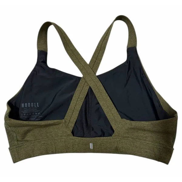 NOBULL Crossback Athletic Training Sports Bra Olive Green Women's Size XL‎ - Image 2