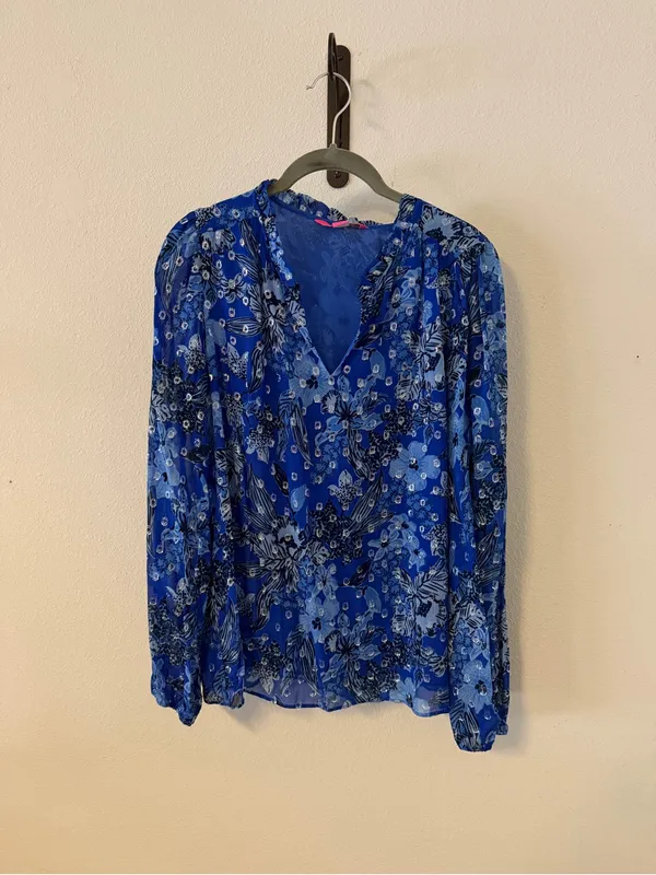 Lilly Pulitzer Giana Long Sleeve Top Alba Blue Cruisin’ Together - Image 8
