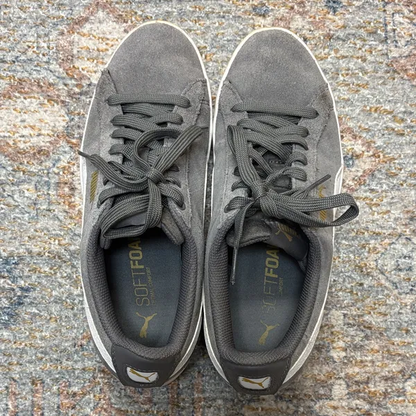 Puma Women's Gray and White Sneakers - Image 6