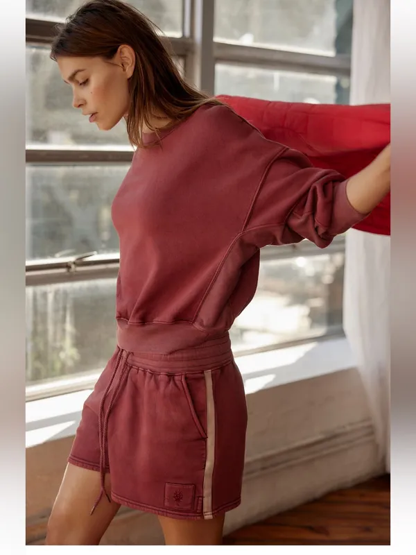 EUC FP Movement for Free People Sprint to the Finish shorts Maroon - Image 2
