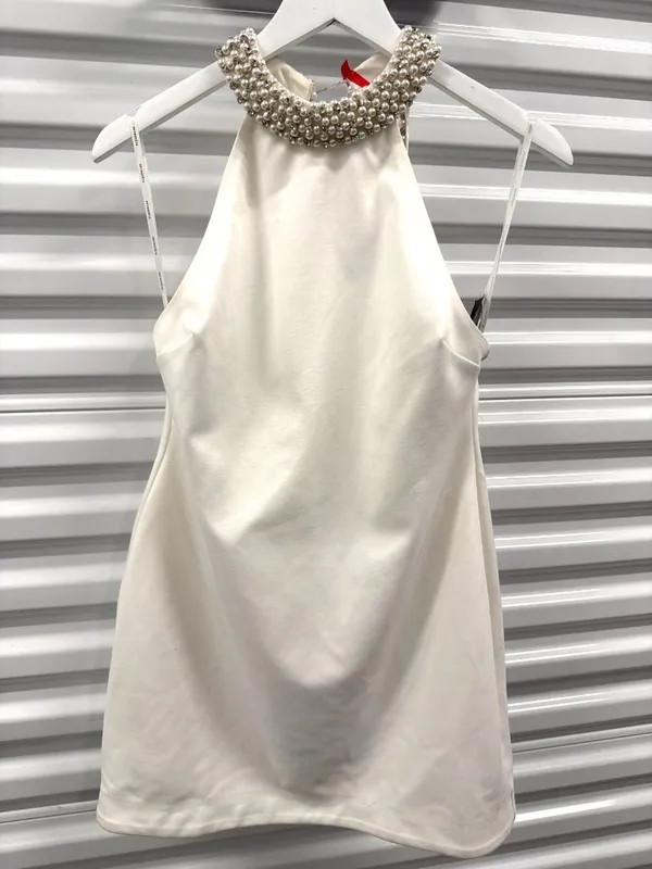 Retrofete Penelope Open Back Mini Dress White Womens Size Large - Image 6