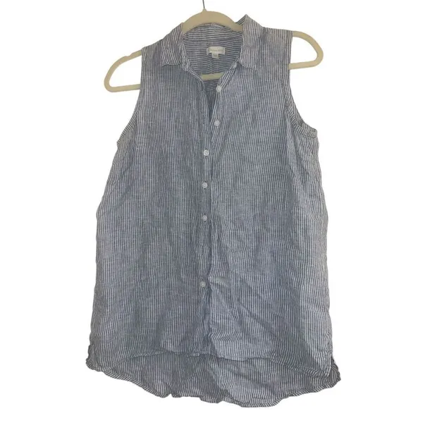 ✨Garnet Hill Easy Linen Button-Down Striped Sz 2 Tank✨ - Image 5