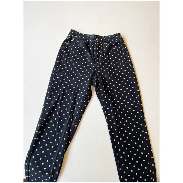 TOPSHOP Moto Mom High Waisted Polka Dot Print Jeans Size 25 EUC - Image 2