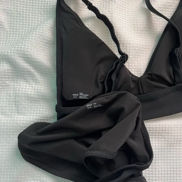 Aerie Black Triangle Bikini Set S/M Flattering Fall Break - Image 5