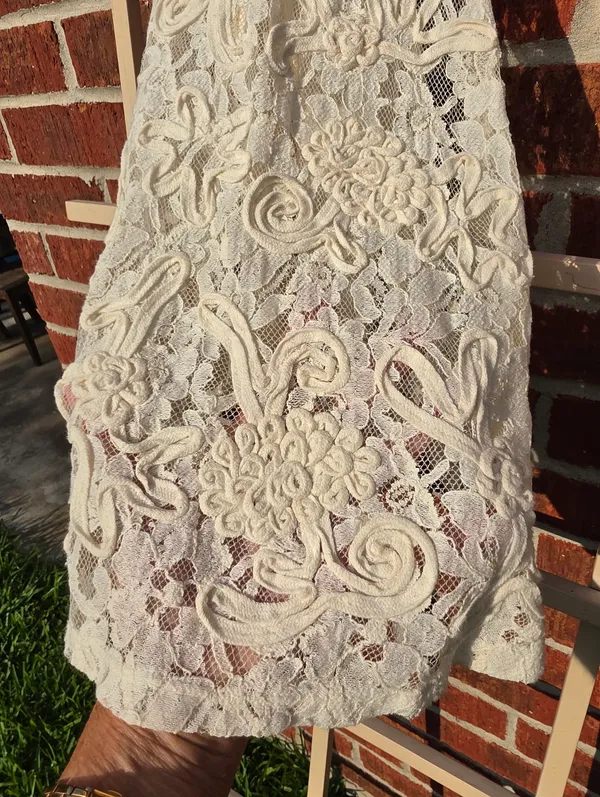 Free People•Cream Lace Open Crossover Back High Neck Sleeveless Top Size XS - Image 2