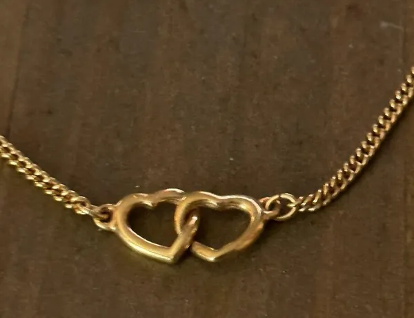 Vintage interlocking hearts anklet - Image 3