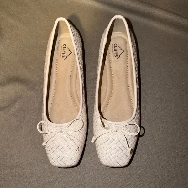 Cliffs White Mountain Bessy Cream Quilted Square Toe Ballet‎ Flats C35326-171 10 - Image 4