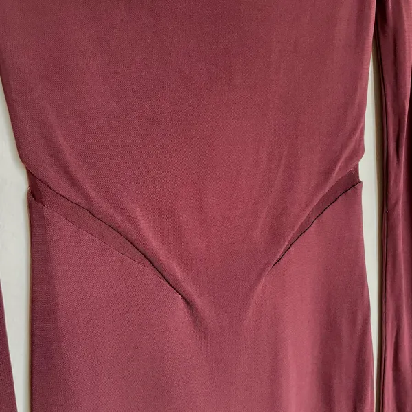 Alexander Wang T by women’s burgundy mesh inset fitted knit dress size small S - Image 9