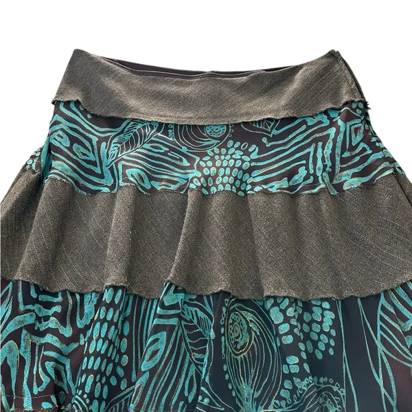 Vintage Low Rise Tiered Midi Skirt 90s Y2K Indie Sleaze Grunge Boho Romantic - Image 3